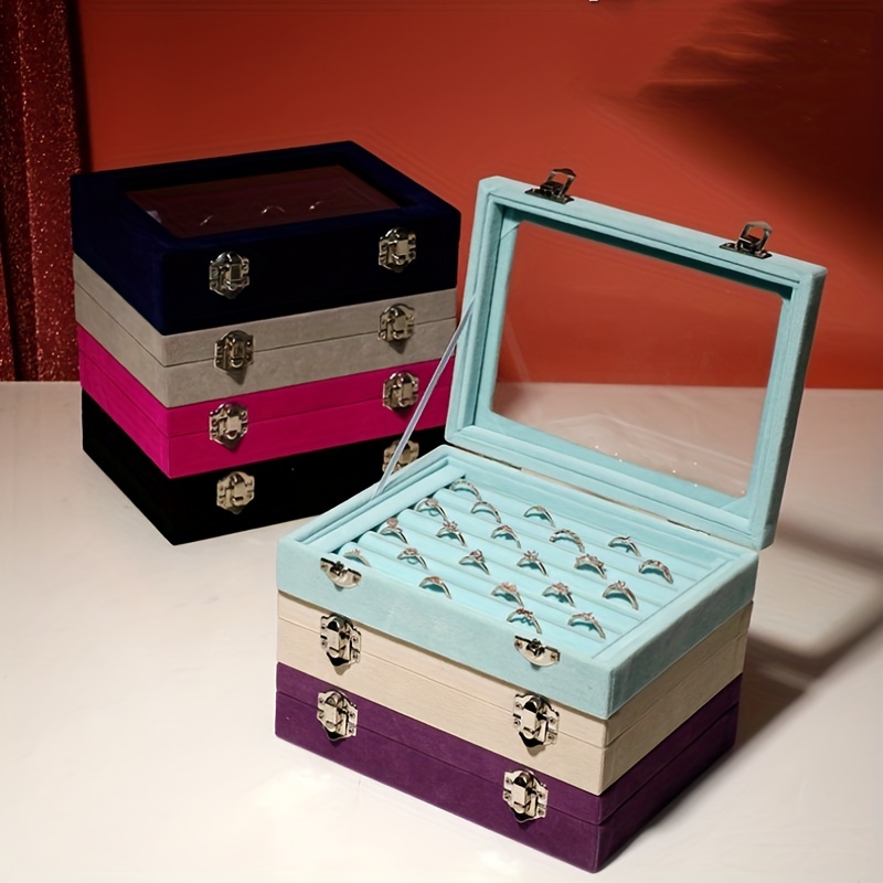 Flannelette 24 Grid Ornaments Earring Box